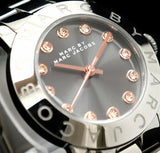 Marc Jacobs Rock Crystal Grey Dial Grey Steel Strap Watch for Women - MBM8596