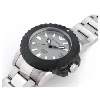 Emporio Armani Bracelet Collection Black Dial Silver Steel Strap Watch For Men - AR5970