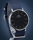 Daniel Wellington Classic Bayswater Black Dial Black NATO Strap Watch For Men - DW00100278