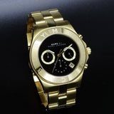 Marc Jacobs Blade Chronograph Black Dial Gold Steel Strap Watch for Women - MBM3309