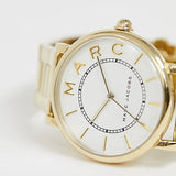 Marc Jacobs Roxy White Dial Gold Steel Strap Watch for Women - MJ3522