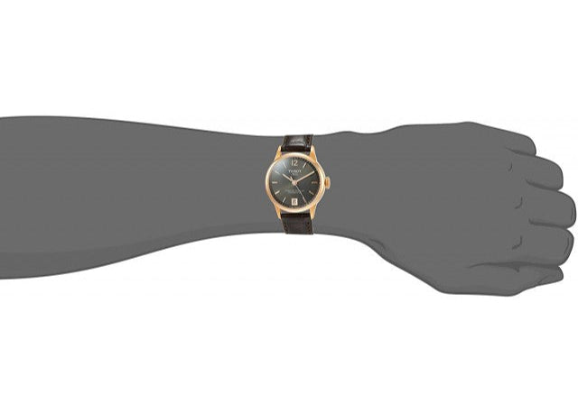 Tissot Chemin Des Tourelles Powermatic 80 Lady Brown Dial Brown Leather Strap Watch For Women - T099.207.36.447.00