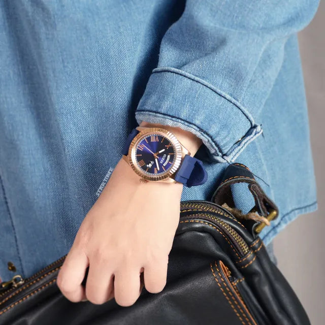 Guess Connoisseur Blue Dial Blue Silicone Strap Watch For Men - GW0335G2