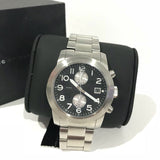 Marc Jacobs Larry Chronograph Black Dial Silver Steel Strap Watch for Men - MBM5050