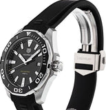 Tag Heuer Aquaracer Quartz Black Dial Black Rubber Strap Watch for Men - WAY101A.FT6141