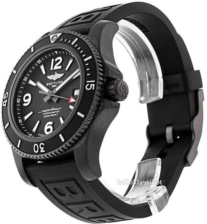 Breitling Superocean Automatic 46mm Black Dial Black Rubber Strap Watch for Men - M17368B71B1S1