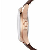 Armani Exchange Hampton Chronograph Blue Dial Brown Leather Strap Watch For Men - AX2172