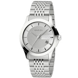 Gucci G Timeless Silver Dial Silver Steel Strap Watch For Men - YA126401