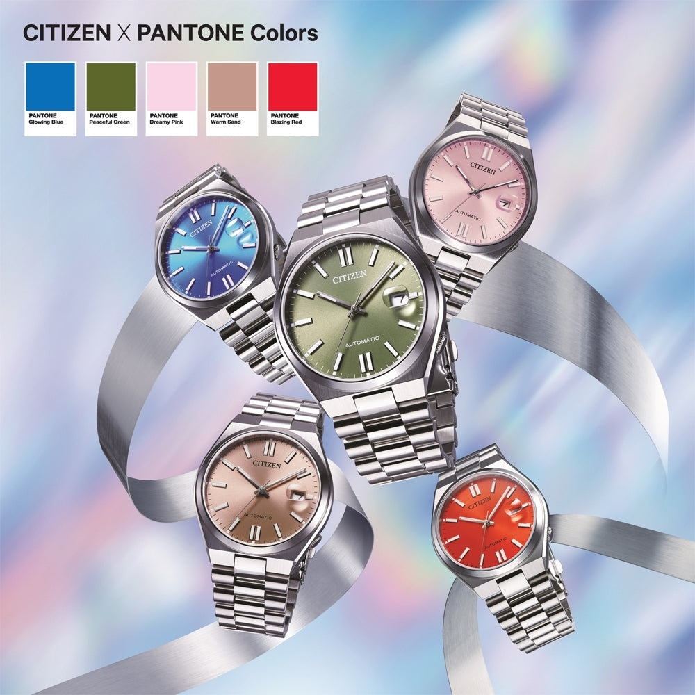 Citizen x Pantone Automatic Dreamy Pink Dial Silver Steel Strap Watch For Men - NJ0158-89X