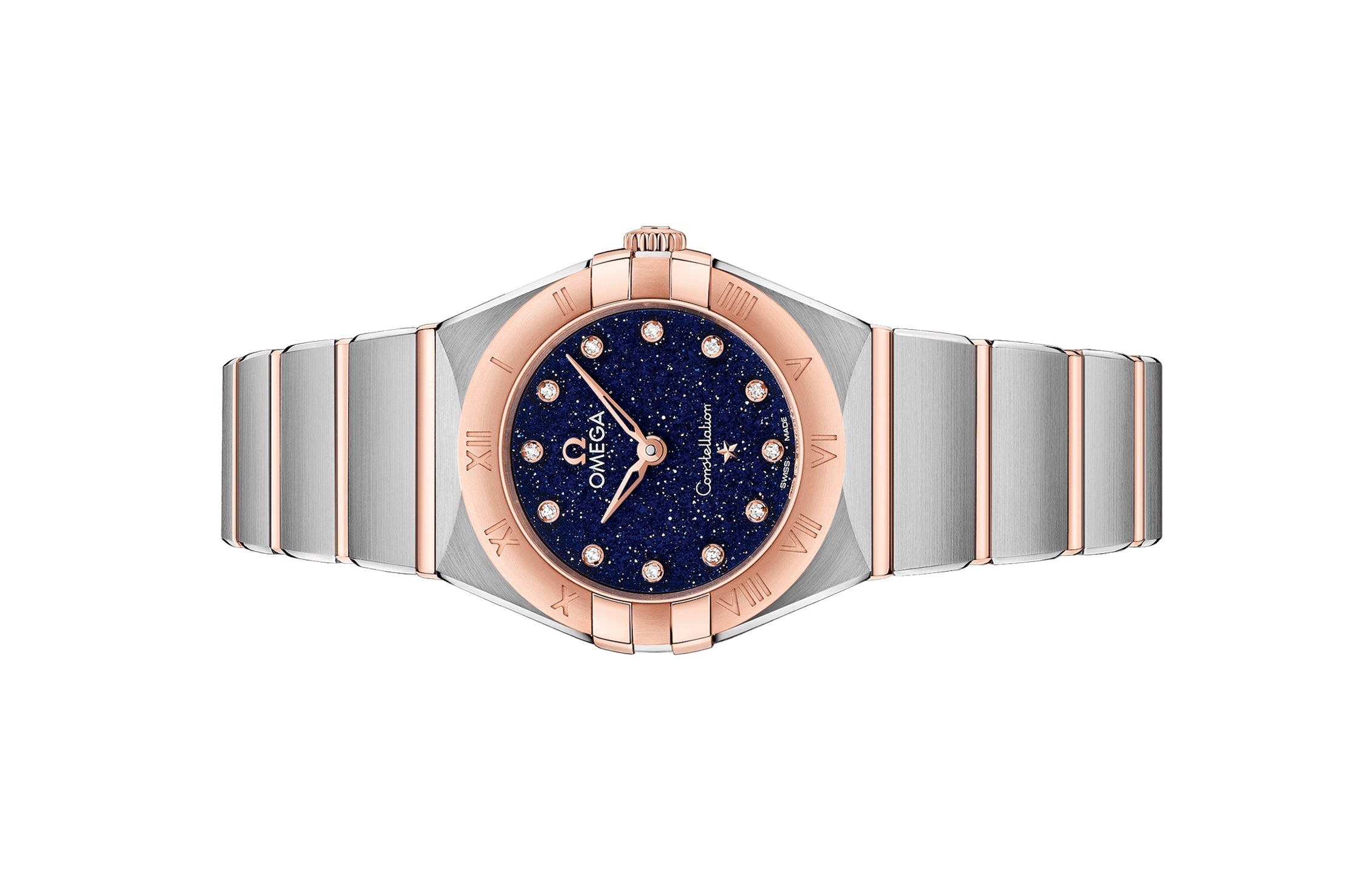 Omega Constellation Quartz Diamonds Blue Dial Two Tone Steel Strap Watch for Women - 131.20.25.60.53.002
