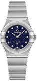 Omega Constellation Manhattan Quartz Diamonds Blue Dial Silver Steel Strap Watch for Women - 131.10.25.60.53.001