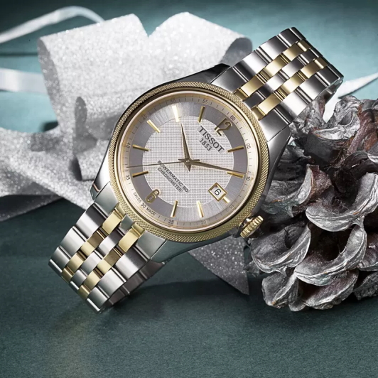 Tissot Ballade Powermatic 80 Chronometer Silver Dial Two Tone Steel Strap Watch For Men - T108.408.22.037.00