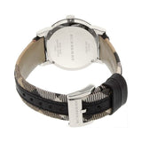 Burberry The City White Dial Black Haymarket Leather Strap Watch for Women - BU9150