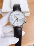 Calvin Klein Posh Silver Dial Black Leather Strap Watch for Men - K8Q371C6