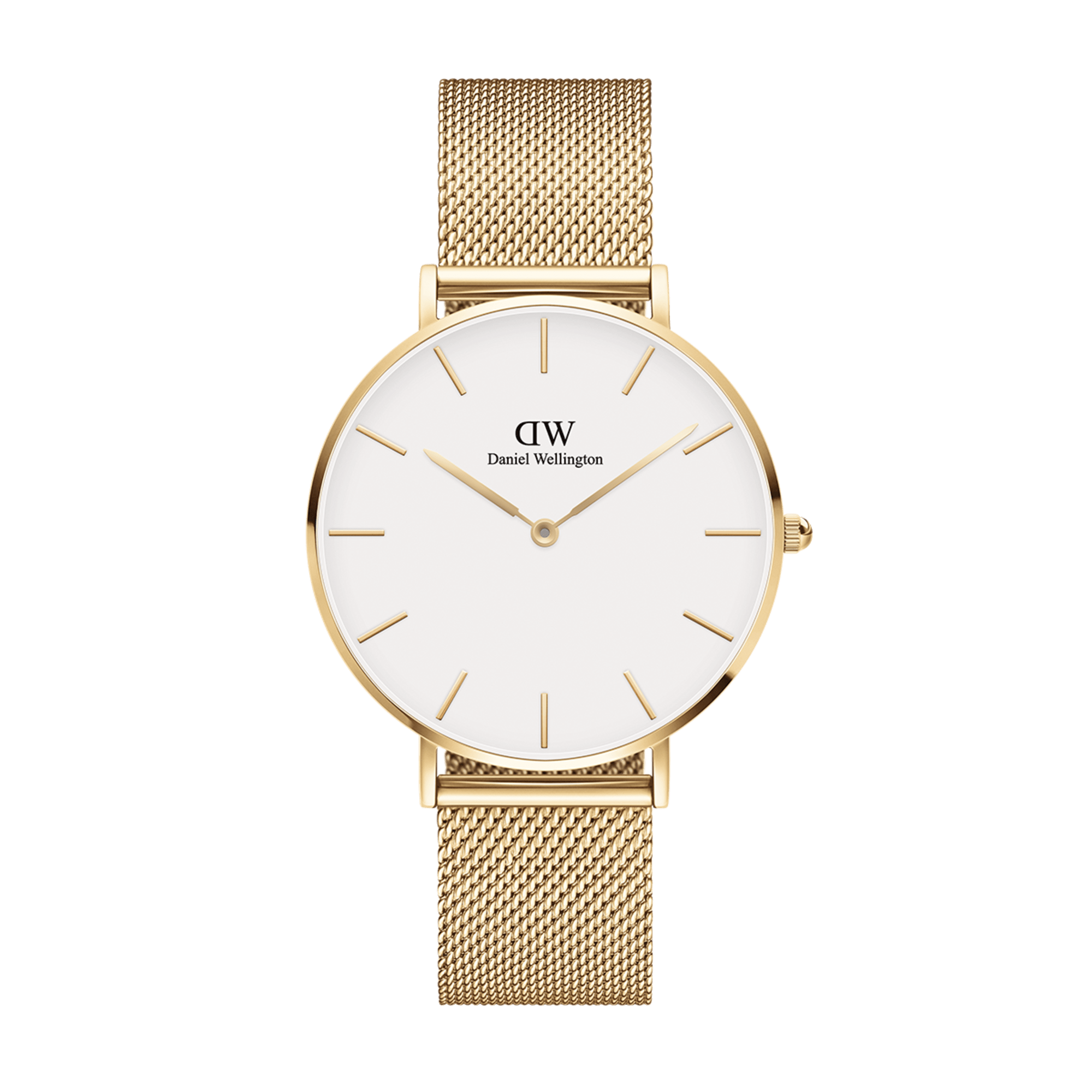 Daniel Wellington Classic Petite Evergold White Dial Gold Mesh Bracelet Watch For Women - DW00100350