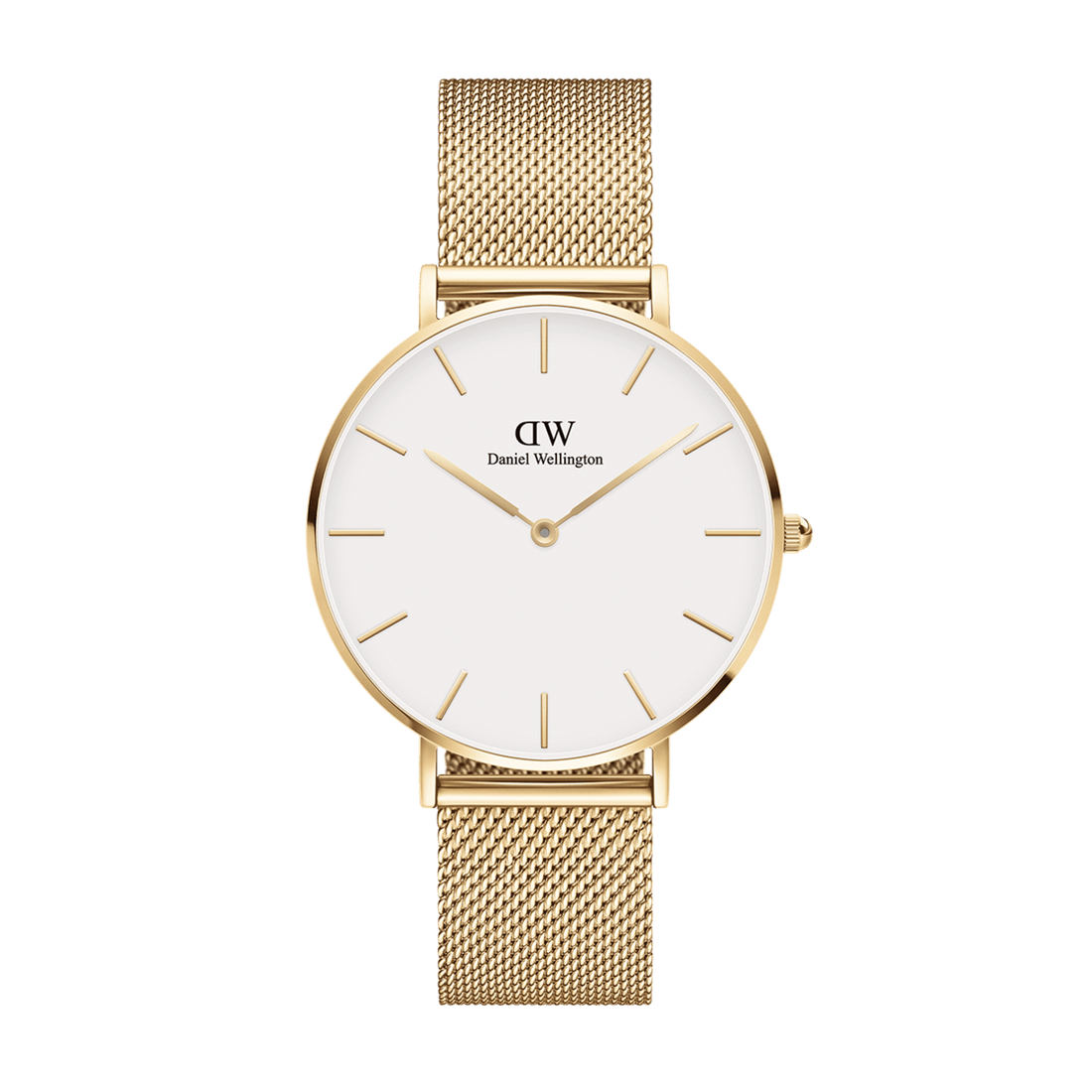 Daniel Wellington Classic Petite Evergold White Dial Gold Mesh Bracelet Watch For Women - DW00100350