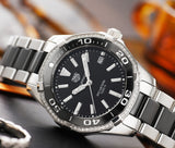 Tag Heuer Aquaracer Quartz Diamonds Black Dial Two Tone Steel Strap Watch for Women - WAY131G.BA0913