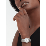 Bvlgari LVCEA Diamonds Silver Mother of Pearl Dial Silver Leather Strap Watch for Women - LVCEA103367