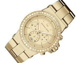 Michael Kors Dylan Quartz Gold Dial Gold Steel Strap Watch For Women - MK5861