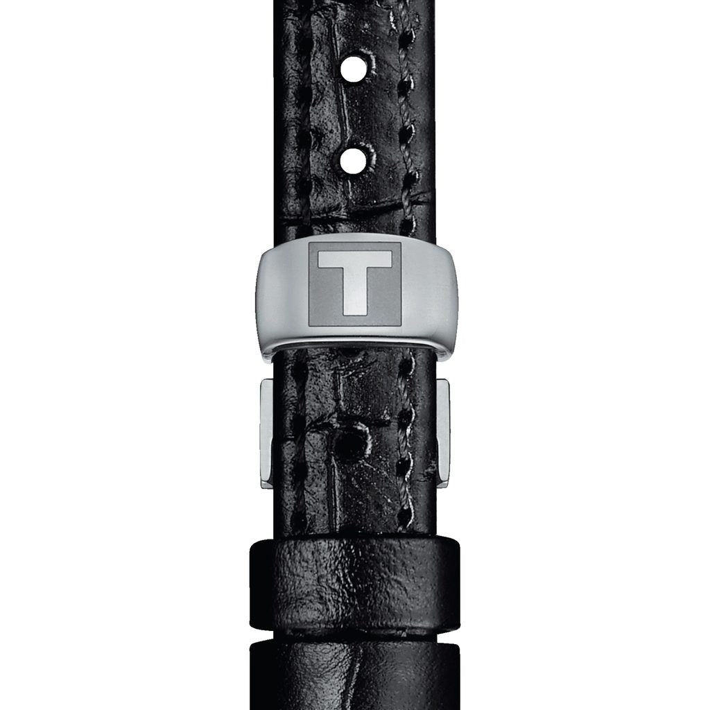 Tissot Bellissima Small Lady Silver Dial Black Leather Strap Watch For Women - T126.010.16.013.00