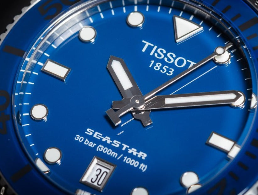 Tissot Seastar 1000 Lady Blue Dial Silver Steel Strap Watch For Women - T120.210.11.041.00