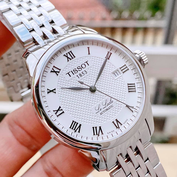 Tissot T Classic Le Locle Automatic White Dial Silver Steel Strap Watch For Men - T41.1.483.33