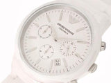Emporio Armani Ceramica Chronograph White Dial White Strap Watch For Men - AR1453