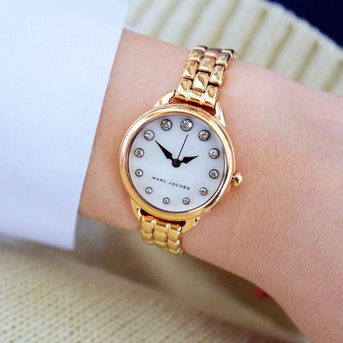 Marc Jacobs Betty Mother of Pearl White Dial Rose Gold Steel Strap Watch for Women - MJ3511