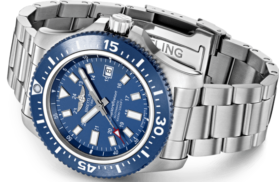Breitling Superocean 44mm Special Blue Dial Silver Steel Strap Watch for Men - Y17393161C1A1