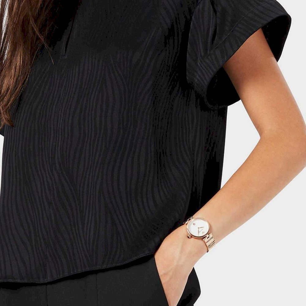 Emporio Armani Arianna White Mother of Pearl Dial Rose Gold Steel Strap Watch For Women - AR11236