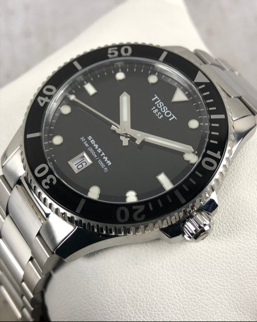 Tissot Seastar 1000 Black Dial Silver Steel Strap Watch For Men - T120.410.11.051.00