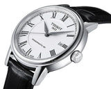 Tissot Carson Powermatic 80 White Dial Black Leather Strap Watch For Men - T085.407.16.013.00