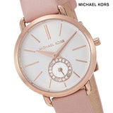 Michael Kors Petite Portia Silver Dial Pink Rubber Strap Watch For Women - MK2735