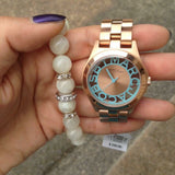 Marc Jacobs Henry Rose Gold Dial Rose Gold Steel Strap Watch for Women - MBM3296