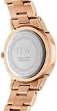 Daniel Wellington Iconic Link Black Dial Rose Gold Steel Strap Watch for Women - DW00100210