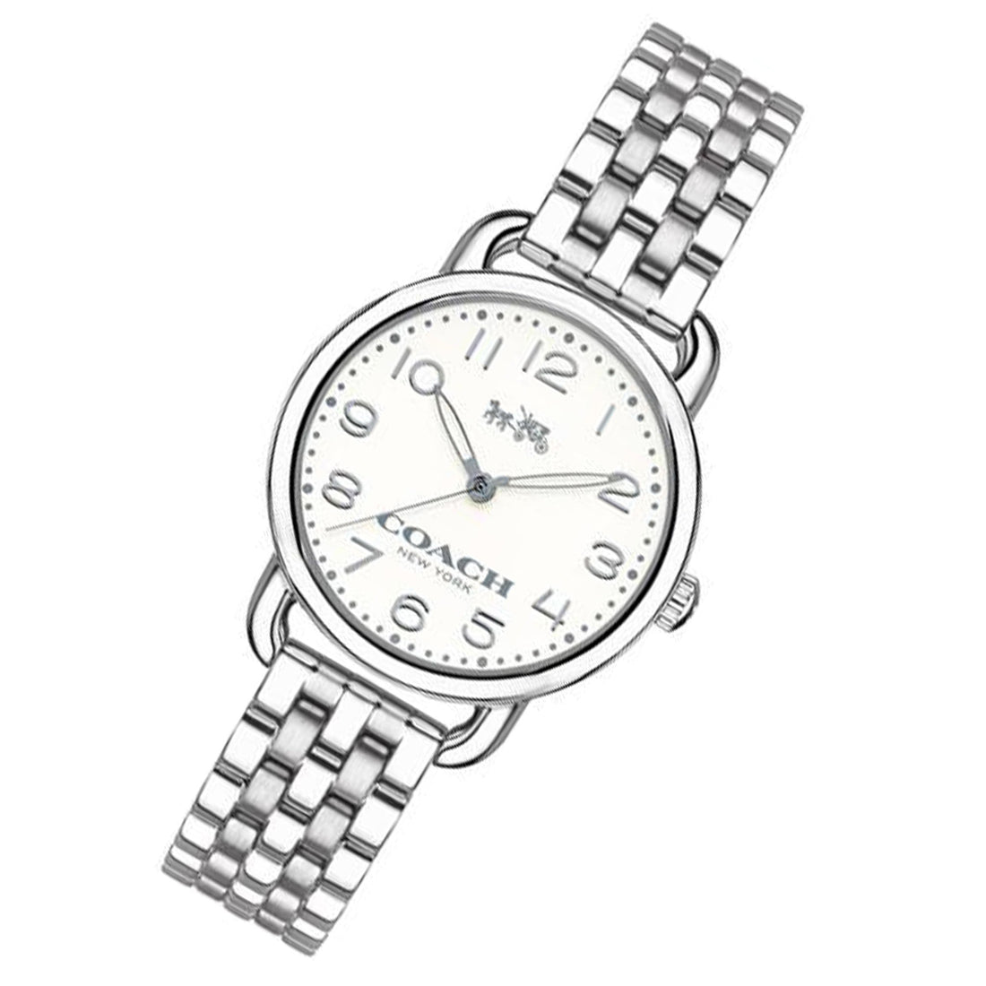 Coach Delancey White Dial Silver Steel Strap Watch for Women - 14502240