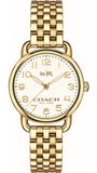 Coach Delancey White Dial Gold Steel Strap Watch for Women - 14502241