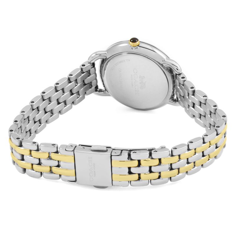 Coach Delancey Slim White Dial Two Tone Steel Strap Watch for Women - 14502784