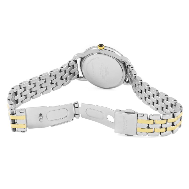 Coach Delancey Slim White Dial Two Tone Steel Strap Watch for Women - 14502784