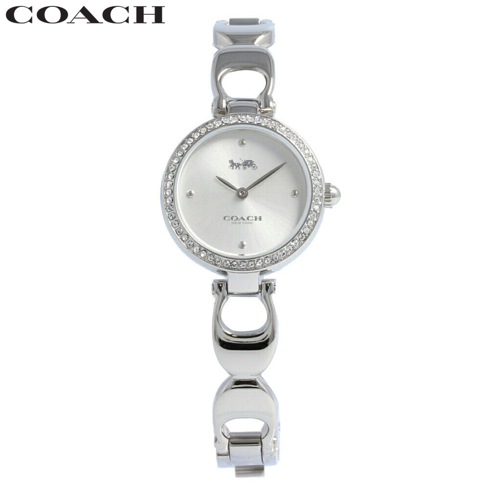 Coach Park Crystals Silver Dial Silver Steel Strap Watch for Women - 14503170