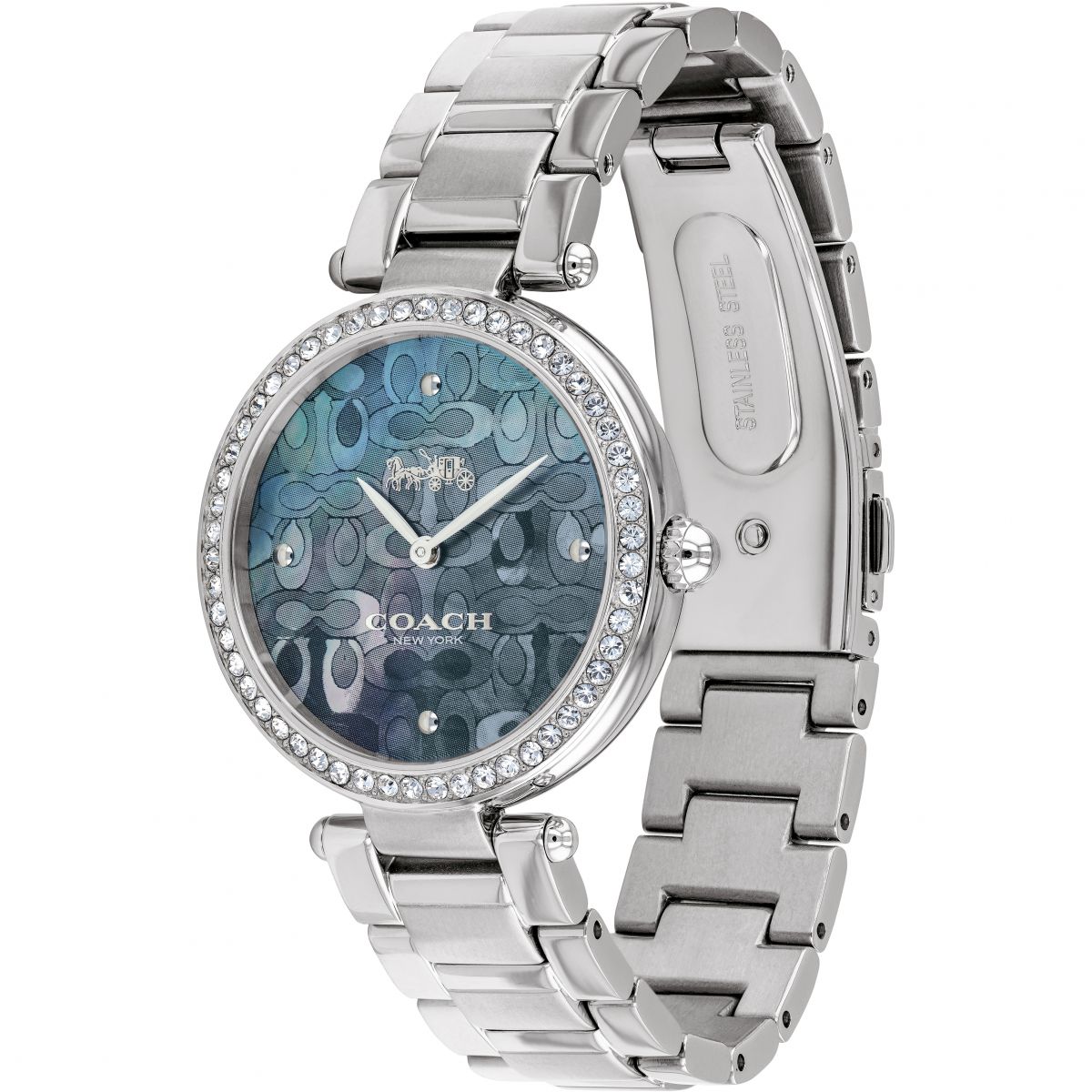 Coach Park Mother of Pearl Blue Dial Silver Steel Strap Watch for Women - 14503224