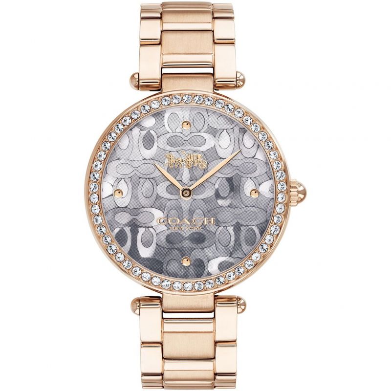 Coach Park Crystal Dial Rose Gold Steel Strap Watch for Women  - 14503226