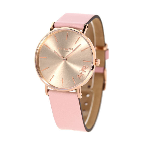 Coach Delancey Gold Dial Pink Leather Strap Watch for Women - 14503332