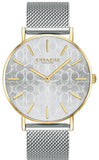Coach Perry Silver Dial Silver Mesh Bracelet Watch for Women - 14503387
