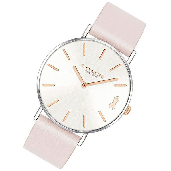 Coach Perry White Dial Pink Leather Strap Watch for Women - 14503128