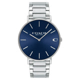 Coach Charles Blue Dial Silver Steel Strap Watch for Men - 14602429