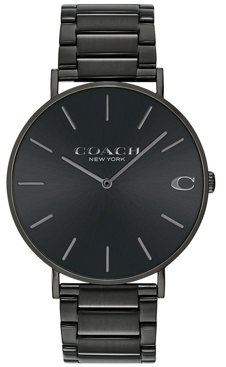 Coach Charles Black Dial Black Steel Strap Watch for Men - 14602431