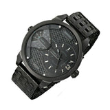 Diesel Mini Daddy Dual Time Black Dial Black Stainless Steel Strap Watch For Men - DZ7316