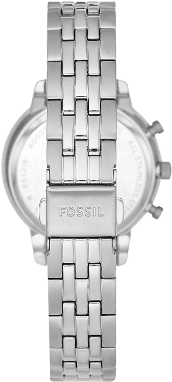 Fossil Neutra Chronograph Silver Dial Silver Steel Strap Watch for Women - ES5217