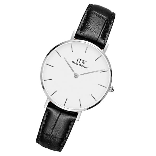 Daniel Wellington Classic Petite Reading White Dial Black Leather Strap Watch For Women - DW00100185